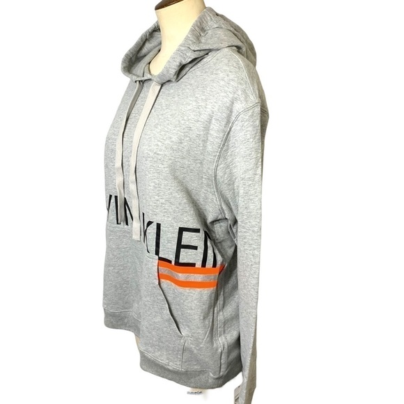 NWT Calvin Klein Gray Cozy Sweater Soft Sleepwear Lounge Hooded Slouchy Shirt M - Picture 2 of 13